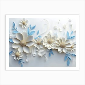 3d Paper Flowers 2 Art Print