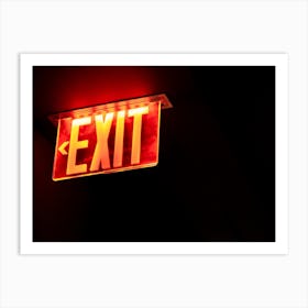 Exit Here, In Neon Art Print