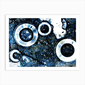 Abstraction Starry Sky Blue Galaxy Art Print