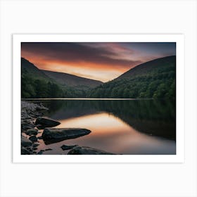 Sunset Over A Lake Art Print