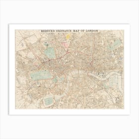 Reduced Ordnance Map Of London (1879) Art Print