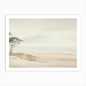 Muted Coastal Watercolor Painting Art Print