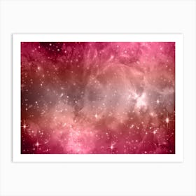 Pink Blush Galaxy Space Background Art Print