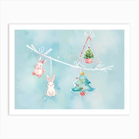 Watercolor Christmas Tree 2 Art Print