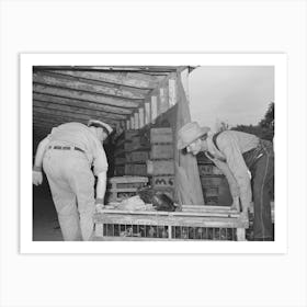 Handling Crate Of Chickens At Cooperative Poultry House, Brownwood, Texas By Russell Lee Art Print