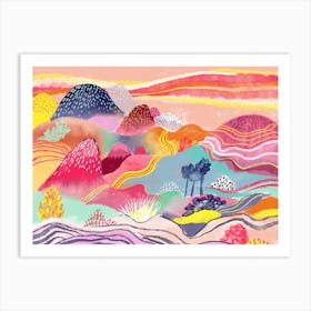 Dreamy Hills Landscape Art Print