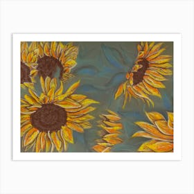 Sunflowers soft pastel painting Art Print