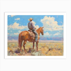 Cowboy In Chihuahuan Desert Texas 3 Art Print