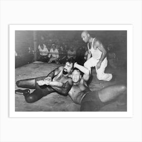 Wrestling Match Sponsored By American Legion, Sikeston, Missouri By Russell Lee Art Print