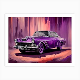 Purple Car Painting Art Print