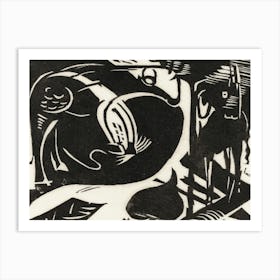 Two Mythical Animals (1914), Franz Marc Art Print