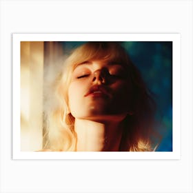 Blonde Girl Smokes Art Print