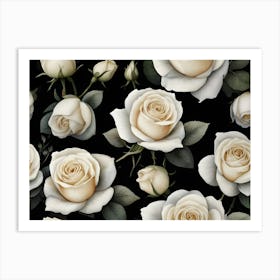 Default A Stunning Watercolor Painting Of Vibrant White Roses 0 (2) (1) Art Print
