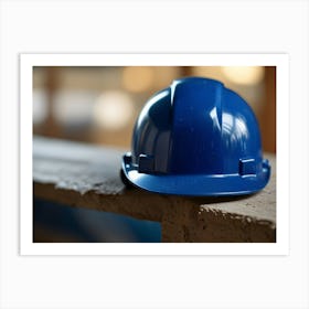 Blue Hard Hat Art Print