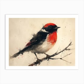 Calligraphic Wonders: Redwing Art Print