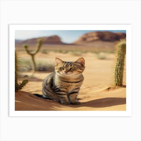 Cactus Cat Art Print