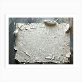 Abstract Art Composition Featuring A White Crumpled Paper Material With Intentional Creases And Tea (3) Art Print