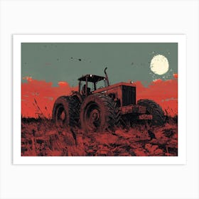 Tractor In The Field Art Print