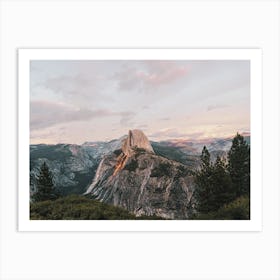 Half Dome Mountain Sunset Art Print