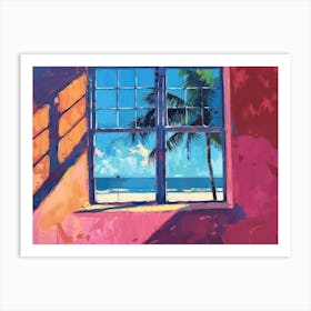 Miami From The Window View Painting 2 Art Print