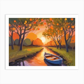 Boat On The River Art Print