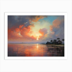 Sunset Over The Water 3 Art Print