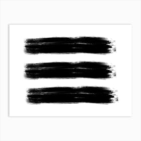 Black Brush Strokes 3 Art Print