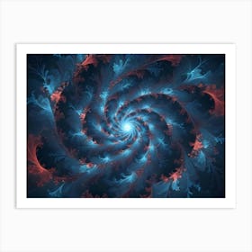 Abstract Image Of A Swirling, Blue And Red Vortex With Intricate Patterns Art Print