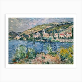 Maritime Melancholy Vista Painting Inspired By Paul Cezanne Art Print