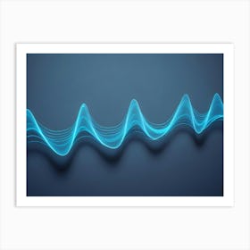 Abstract Image Of A Glowing Blue Wave, Resembling A Digital Signal Or A Sound Wave Art Print