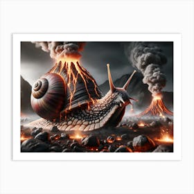 Snailcano Snail-Volcano Fantasy Art Print