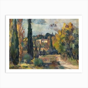 Sunnyside Charm Painting Inspired By Paul Cezanne Art Print