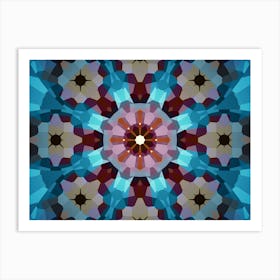 Sky Blue Indigo Mosaic 1 Art Print