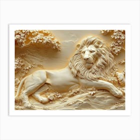 Beautiful 3d Lions Art Print