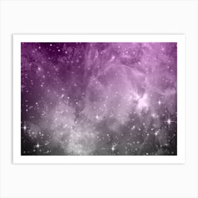 Plum Grey Galaxy Space Background Art Print
