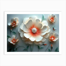 3d Artwork Flower 3 Art Print