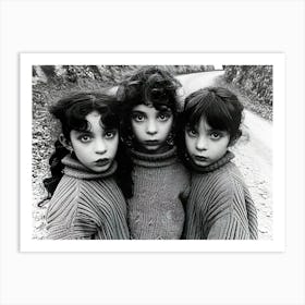 Three Girls on a road. Art Print