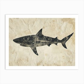 Whale Shark Grey Silhouette 2 Art Print