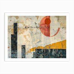 Abstract sunset Painting Art Print