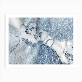 Watercolor Abstraction Blue Sea 1 Art Print