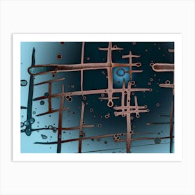 Blue Abstraction Calligraphy Art Print