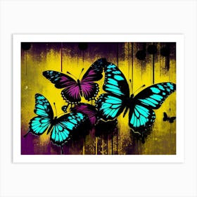 Blue Butterflies 4 Art Print