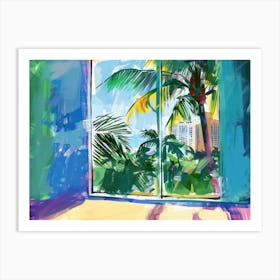 Miami From The Window View Painting 3 Art Print