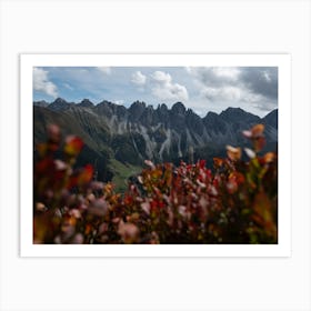 Austrian Mountains Painted Red Art Print