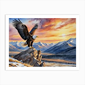 Majestic Wings Unfurled Bald Eagle Art Print