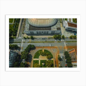 drone view of italian park. business district City Life Milan Art Print
