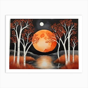 Moonlight Over The River 8 Art Print