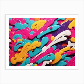 Colorful Splatters 1 Art Print