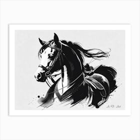 Creative Horse Illustration Simple Ink Painting Art Print