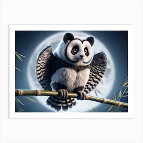 Panda-Owl Fantasy Art Print